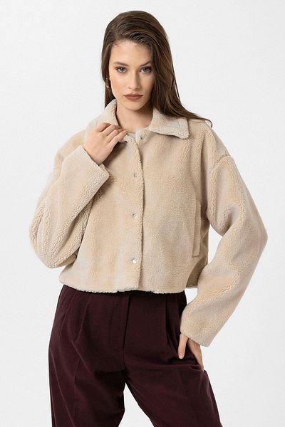 Antioch Beige Women's Soft Textured Coat