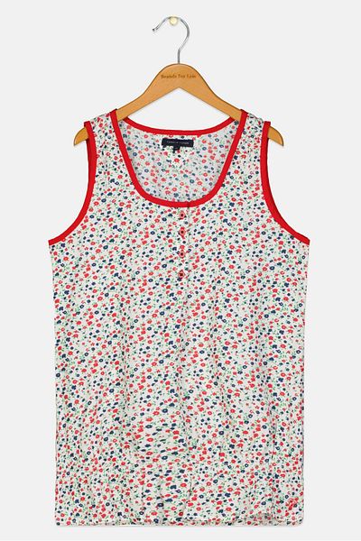 Tommy Hilfiger Kids Girl Floral Print Sleeveless Tank Top, Red Combo