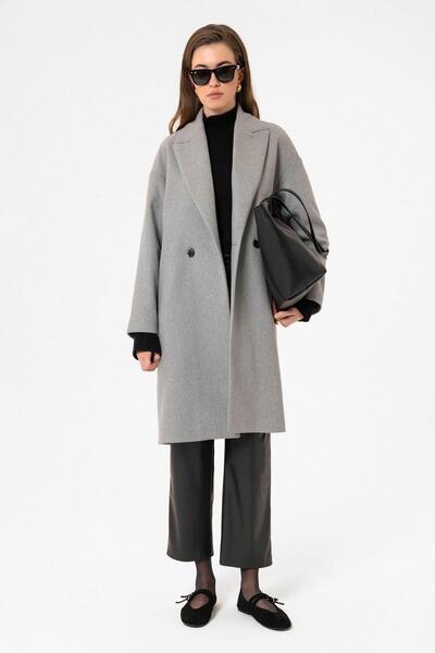 Antioch Gray Women's Double Breasted Oversize Coat