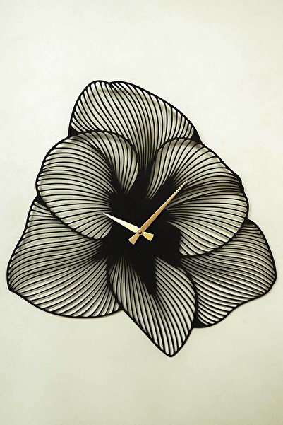 Artepera Azalea Metal Sessiz Duvar Saati - 49x49 Cm - Siyah - Ev Ofis Dekorasyonları Aps039