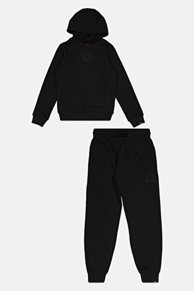 Ellesse Kids Boy 2 Pieces Brand Logo Hoodie And Jogger Pants Set, Black