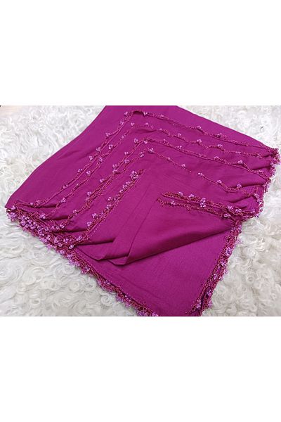hoaryage Yemeni Cheesecloth Hand Embroidered - Small Bead Detailed, Embroidered Scarf with 4 Sides