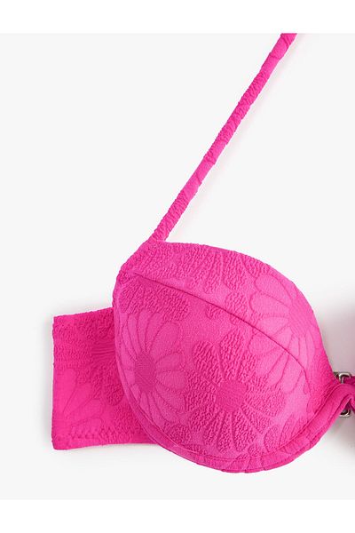 Koton Bügel-Bikinioberteil mit Blumenmuster und Neckholder