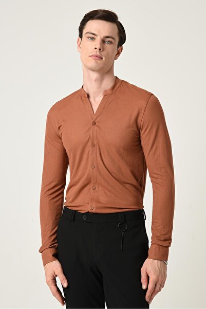 S13 Store Men's judge collar long sleeve slim fit shirt