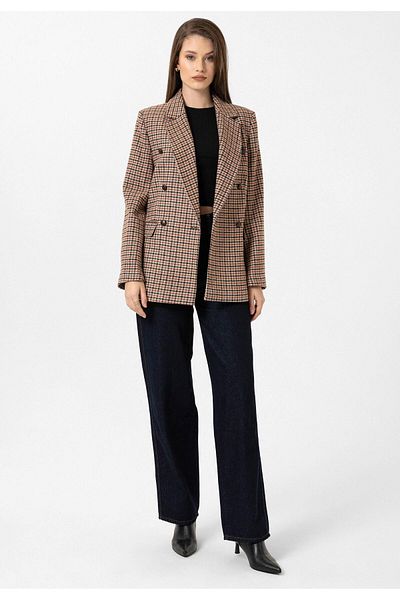 Antioch Tile Women's Houndstooth Patterned Blazer Jacket