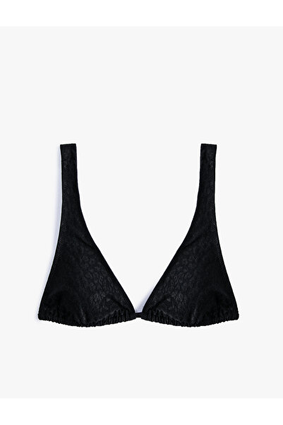 Koton Τρίγωνο μπικίνι τοπ με φλοράλ υφή Χοντρές τιράντες