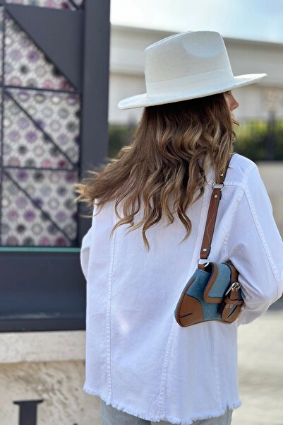 Juuuj Women's White Double Pocket, Skirt Tassel, High Quality Jeans Fabric, Comfortable Fit, Denim Jacket