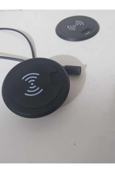 LİNBAX Wıreless 12 V Adaptörlü Kablosuz Şarj Usb Şarj Cihazı Mobilya Çalışma Masası Üstü Gömme Şarj