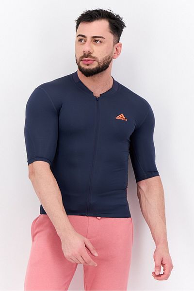 adidas Men Sportswear Fit Short Sleeve Outdoor Jersey, Navy