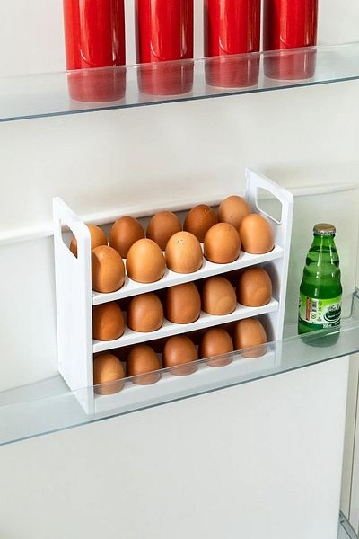 DervisIN 30-Piece 3-Tier Egg Holder Refrigerator Organizer That Fits the Refrigerator Shelf