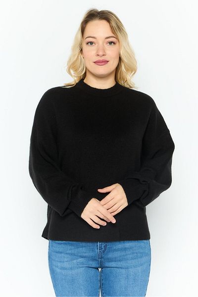 Esprit Women Crew Neck Knitted Sweater, Black