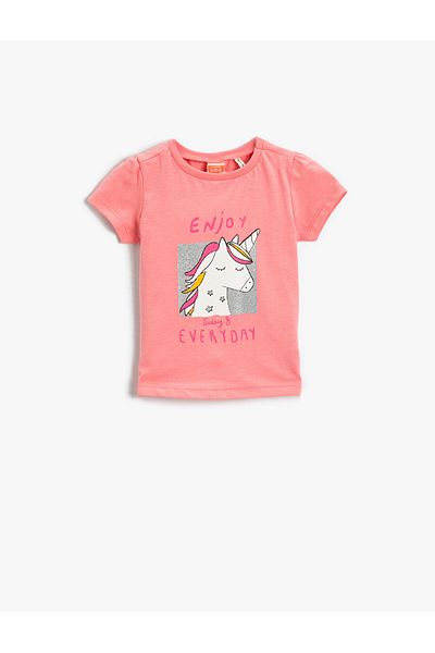Koton Unicorn Printed T-Shirt Crew Neck Cotton