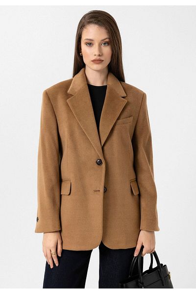 Antioch Camel Women's Wool Blend Blazer Jacket Size: S