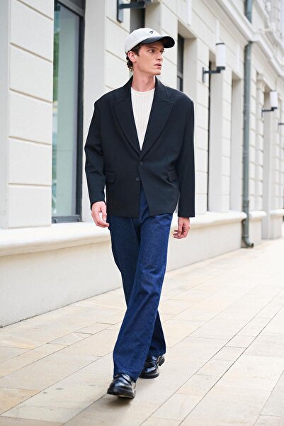 Antioch Navy Blue Crop Fit Men's Blazer Jacket