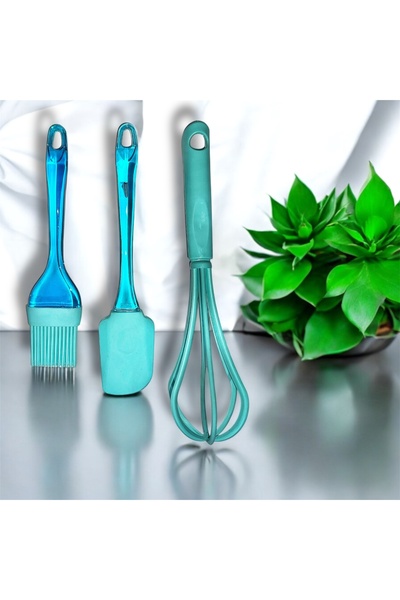 BARENDA 3 Lü Çırpıcı Spatula Fırça yumurta Seti Sağlam Kaliteli hamur harç sos Çırpıcı Krep spatulası