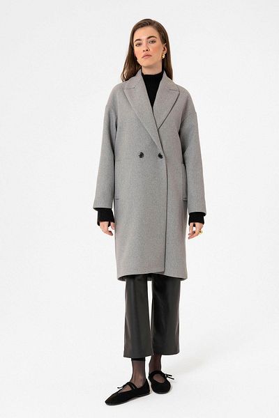 Antioch Gray Women's Double Breasted Oversize Coat