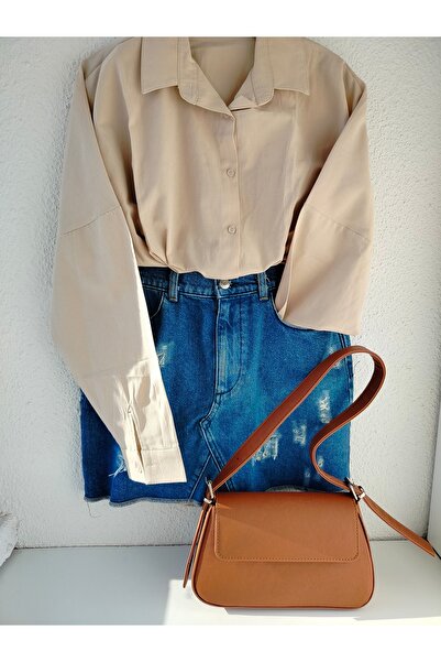 shop Kadın Oversize Uzun Basic Gömlek