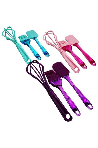 BARENDA Egg Brush Set of 3 - Sturdy Quality Dough and Grout Beater Crepe Spatula