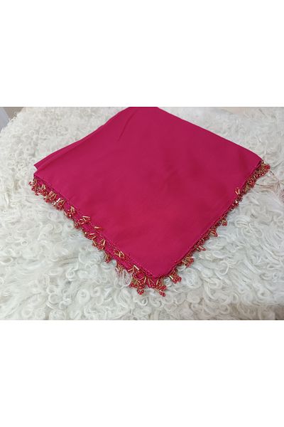 hoaryage Yemeni Cheesecloth Hand Embroidered - 4 Edge Ring Beads, Scarf Writing Edge