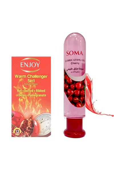 Soma Cherry Flavoured Intimate Lubricant with Condoms 12 Pieces