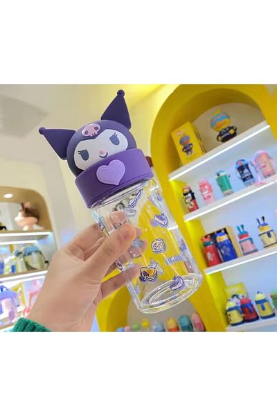 bundle island Children's Glass Flask with Kuromi Figure - M1058