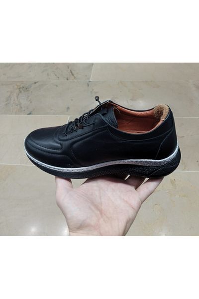 VEFAZEN Women's Indoor-Outdoor Genuine Leather Orthopedic Smart Rubber Lace-Up Black Walking Shoes