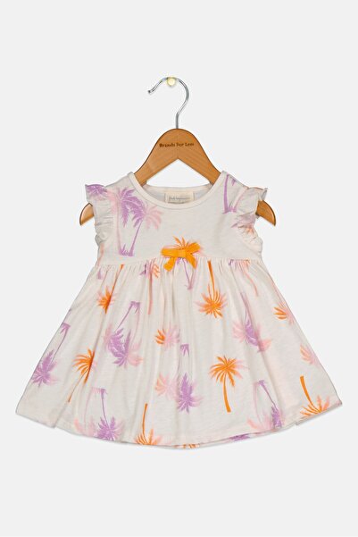 FIRST IMPRESSIONS فستان مطبوع للبنات الصغار، مجموعة باللون الأبيض