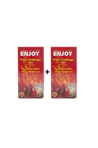 Enjoy 2 Pack Enjoy Challenger Premium 5 in 1 Condoms - 24 Condoms