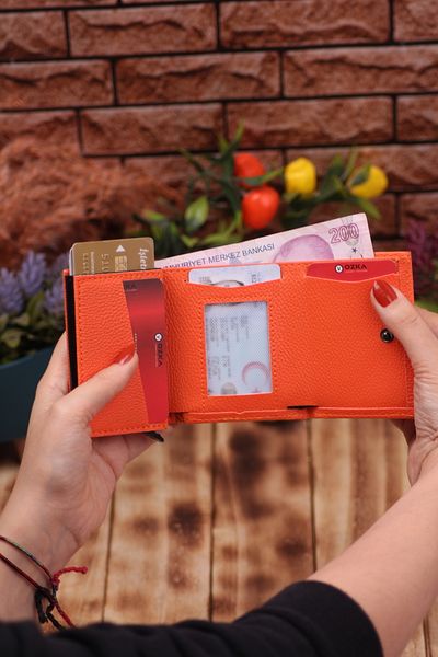 Ozka Leather Collection Dear Pack - Long Wallet with Phone Compartment, Card Holder Wallet with Automatic Mechanism