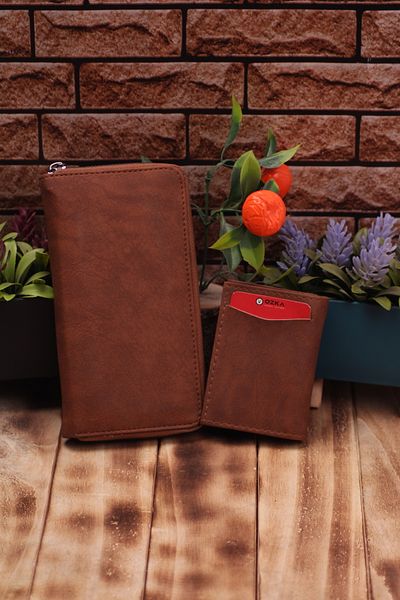 Ozka Leather Collection Dear Pack - Long Wallet with Phone Compartment, Card Holder Wallet with Automatic Mechanism