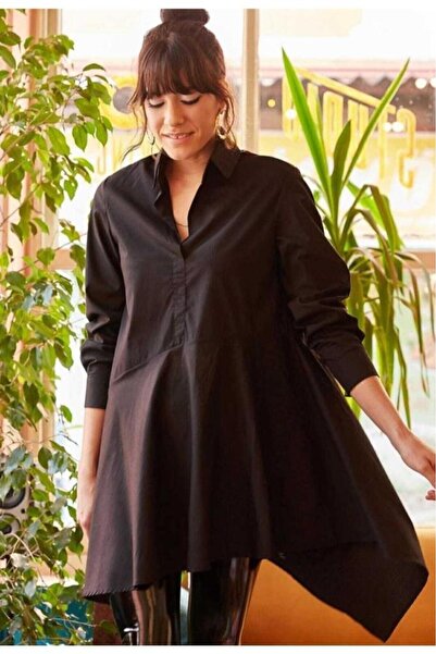 Pasaklı Giyim Μακρύ Tericoton Πορτοκαλί πουκάμισο φόρεμα για γυναικείο ασύμμετρο χιτζάμπ 4912230