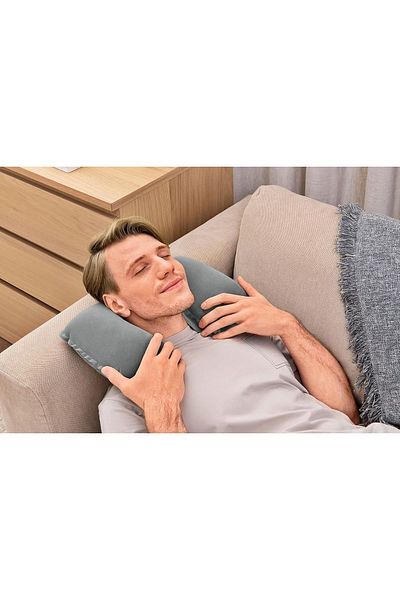 Boldy Inflatable Neck Pillow Travel Pillow Camping Pillow Orthopedic Inflatable Pillow Velvet Pillow (1 Piece)