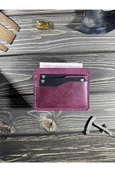 griffon leathers goods craft حامل بطاقات جلدي مصنوع يدويًا وخياطة يدوية (يمكن...