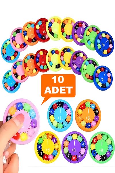 Hyd 10Pcs Math Wheel Fidget Spinner Stress Wheel Four Process Learning Educational Toy