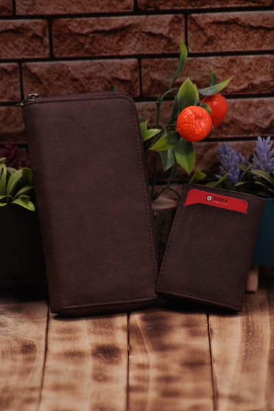 Ozka Leather Collection Dear Pack - Long Wallet with Phone Compartment, Card Holder Wallet with Automatic Mechanism