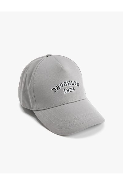 Koton Cotton Slogan Embroidered Cap Hat