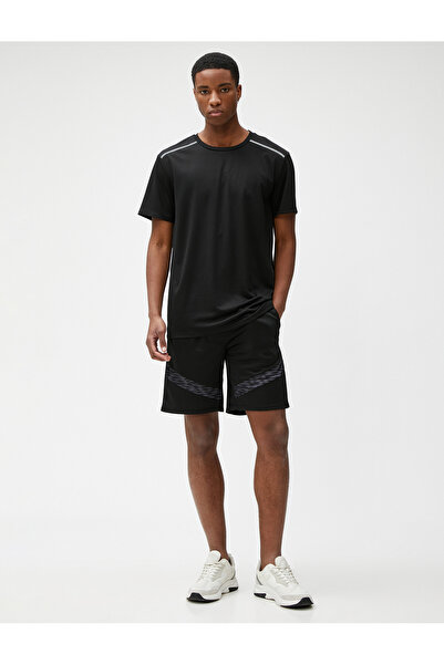 Koton Spor Şort Beli Bağcıklı Baskı Detaylı Cepli