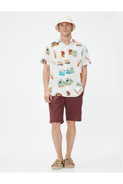 Koton Bermudashorts aus Leinenmischung mit Taschendetail an der Taille und Spitze