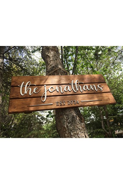 NONYA AHŞAP HAM AĞAÇ KABARTMA HARFLİ ÖZELLEŞTİRLEBİLİR TABELA 100cmx30cm