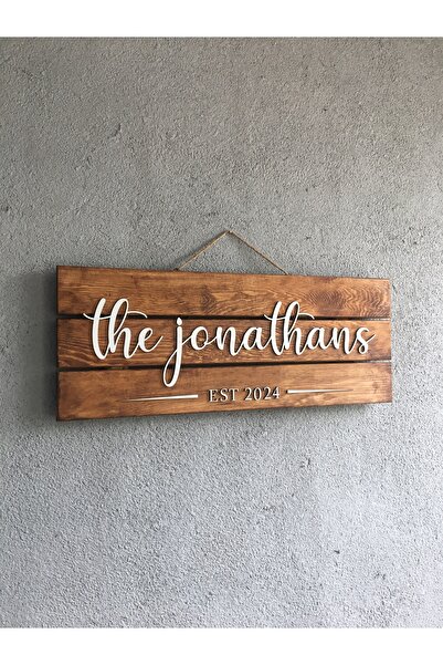 NONYA AHŞAP HAM AĞAÇ KABARTMA HARFLİ ÖZELLEŞTİRLEBİLİR TABELA 100cmx30cm