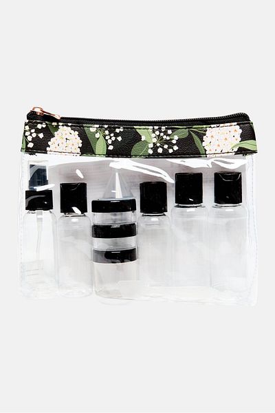 Miamica 12 Pieces Travel Set, Black