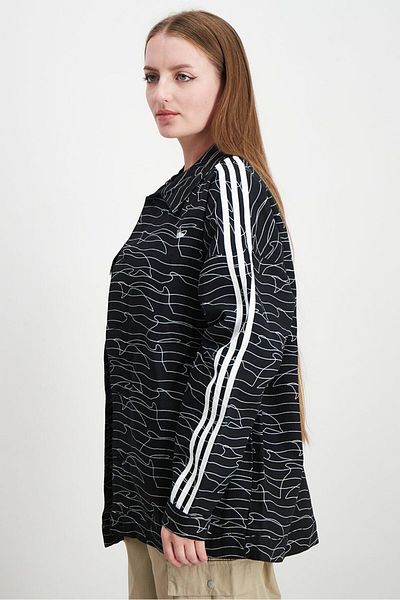 adidas Women Stripe Denim Jacket, Black And White