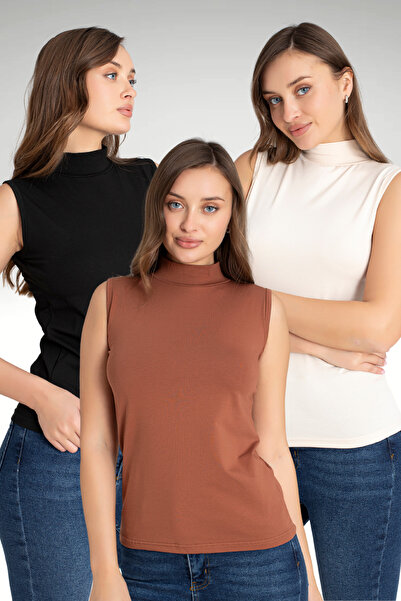 Orly More Дамско боди от ликра без ръкави от 3 части