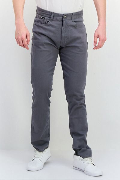Henleys Men Long Fit Solid Chino Pants, Grey