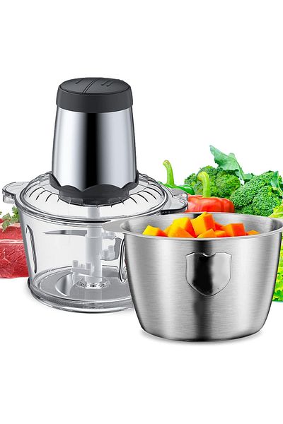 COOYA Electric Meat Grinder,2 Speed, 350W,Include 2 Bowls,with 4 Large Sharp Head for Meat,Food,Nuts 3L
