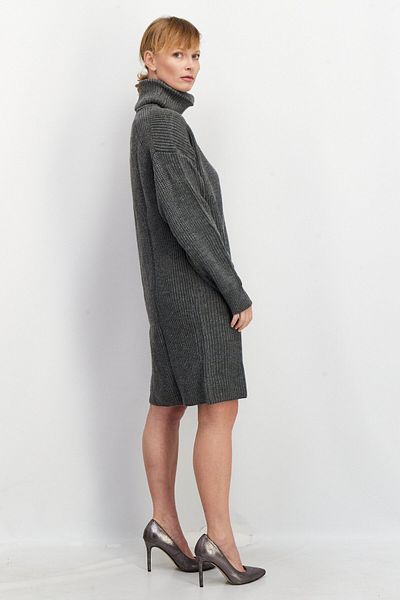 Karen Kane Women Textured Long Sleeve Sweater Dress, Grey