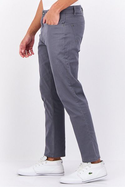 Henleys Men Regular Fit Sold Chino Pants, Grey