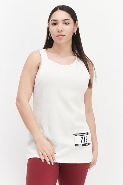 adidas Women Sportswear Fit Sleeveless Running Tank Top, Off White