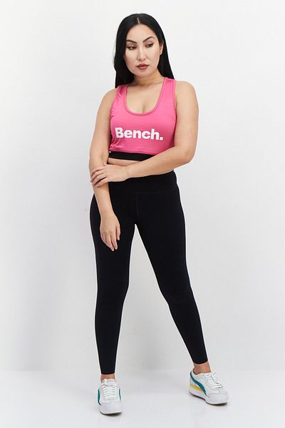 BENCH Women Brand Logo Non Padded Sports Bra, Bright Pink