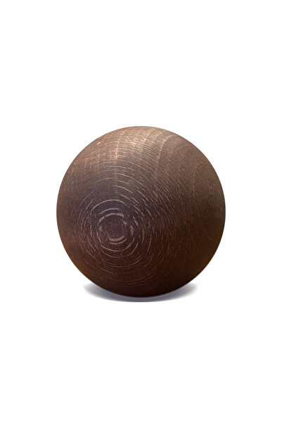 AsilAksesuar Doğal Masif Ahşap Kahverengi Dekorasyon Aksesuar Küre Top Obje 7 cm
